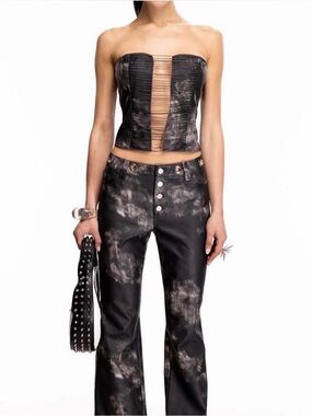The Kript Quinn Corset & Flared Pants Set Sz S
